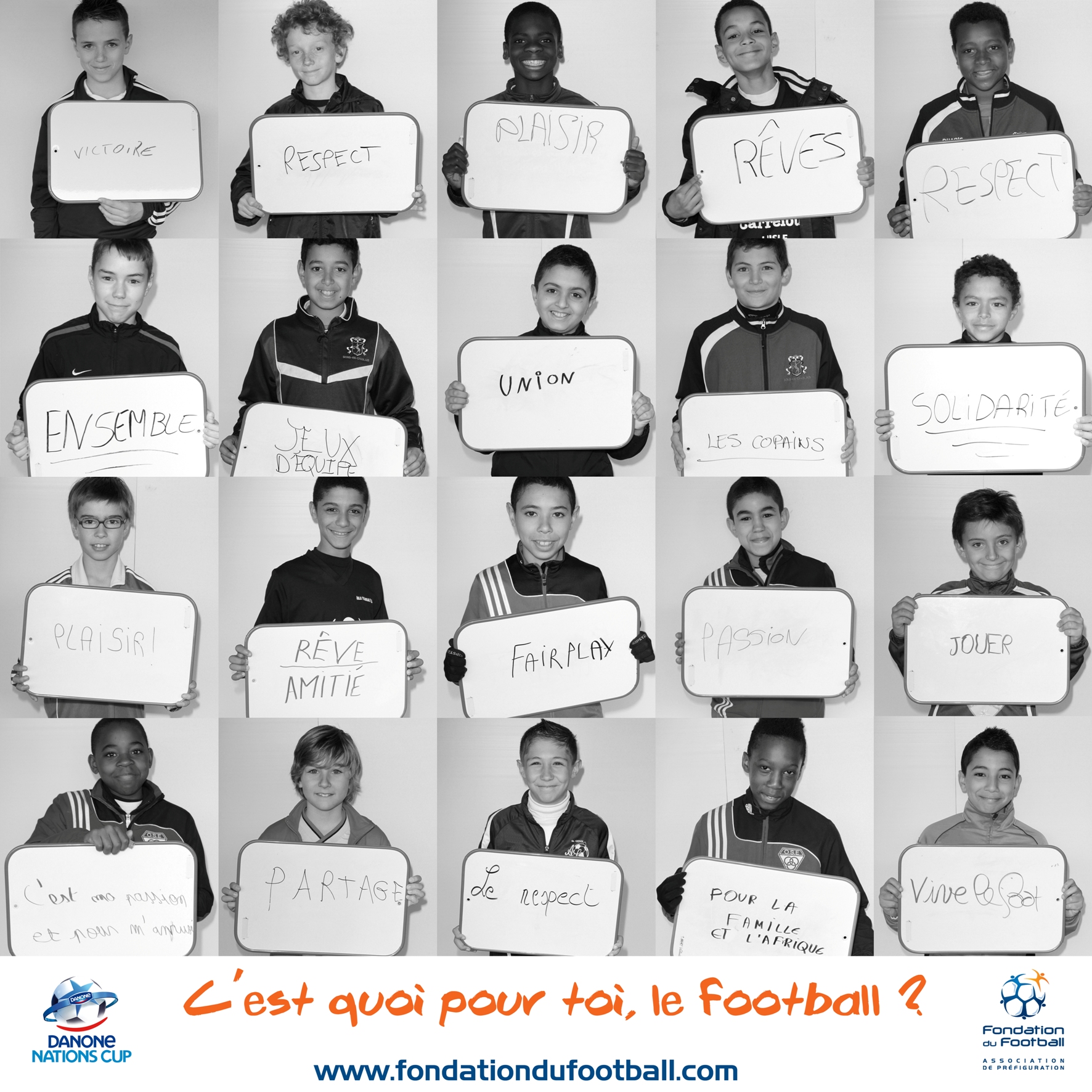 Mosaïque de photos réalisée à partir des clichés de l'atelier "C'est quoi pour toi le football ?"